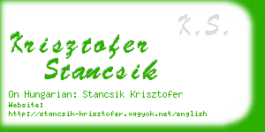 krisztofer stancsik business card